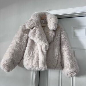 Faux Fur Double Sided Jacket - Cream